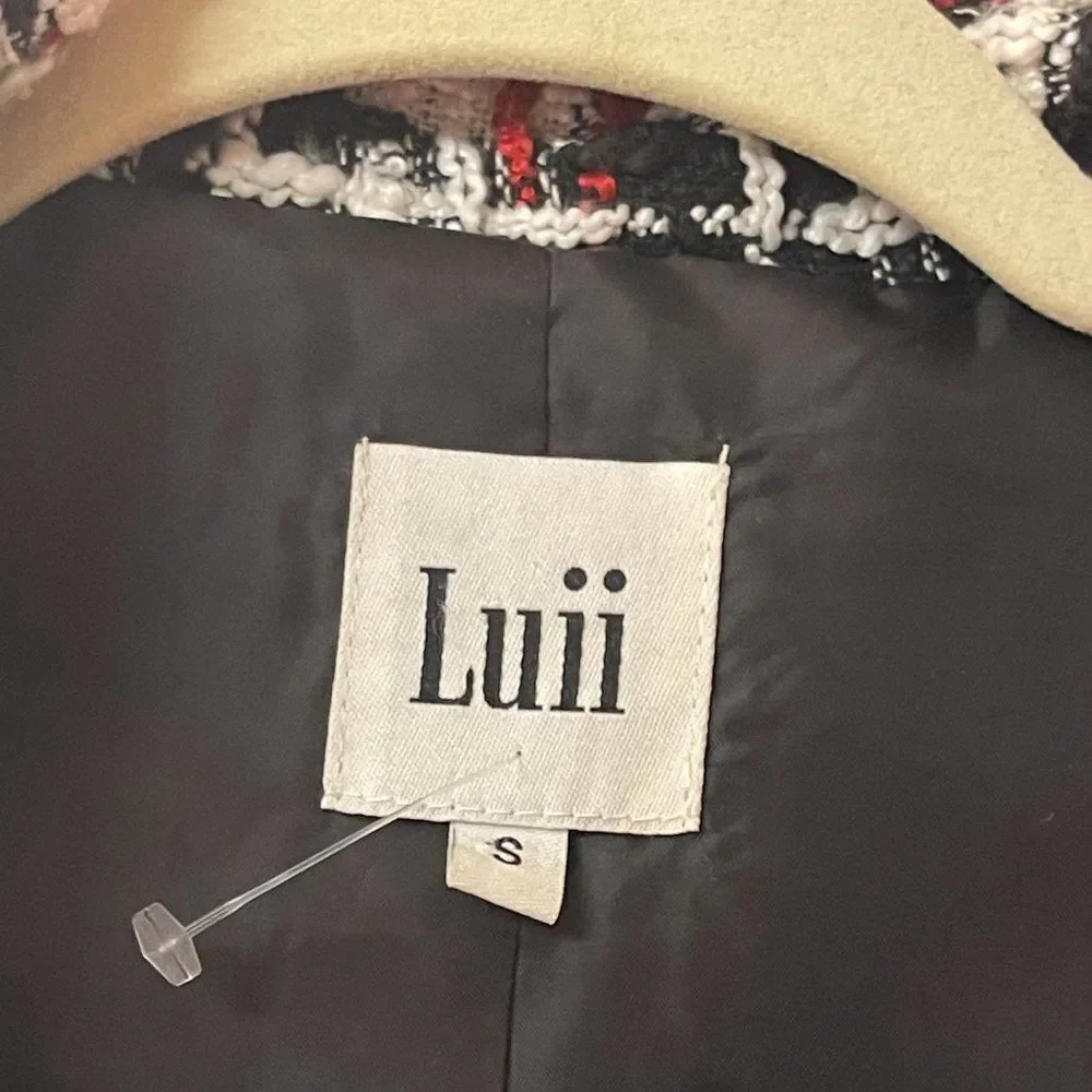 Luii Tweed Red Black Vest Small